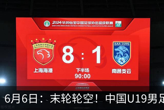 6月6日：末轮轮空！中国U19男足提前交卷，生死战竟要看别人脸色？